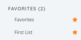 Favorite lists and tasks